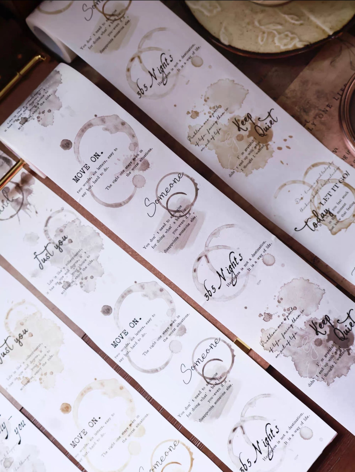 Coffee Stain Kiss-Cut Washi Tape