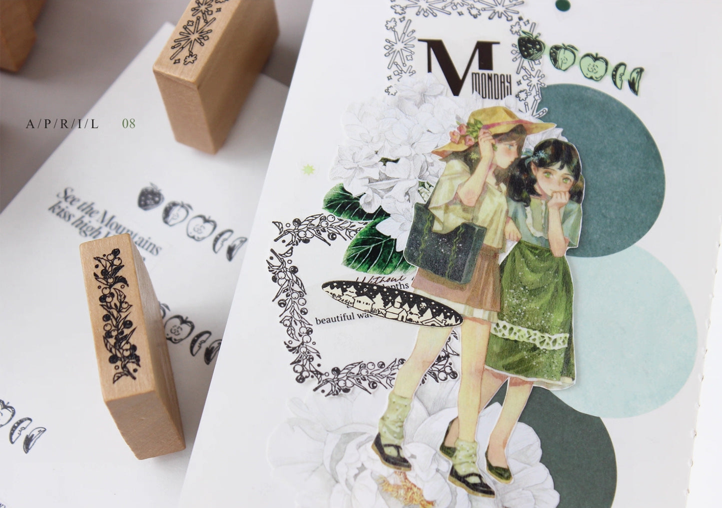 Mini Wooden Stamp - Cherry Branch