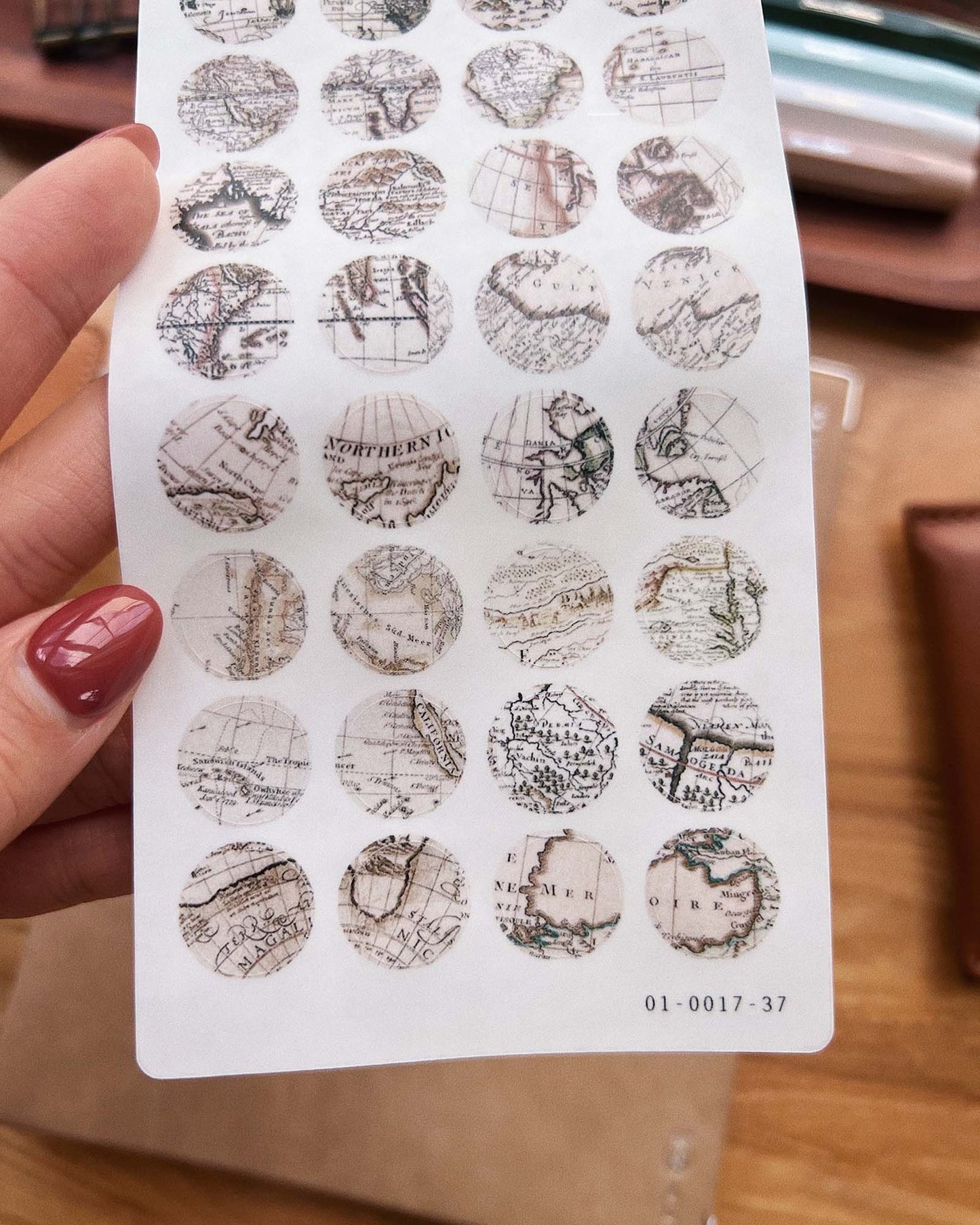 Vintage Map Dot Stickers