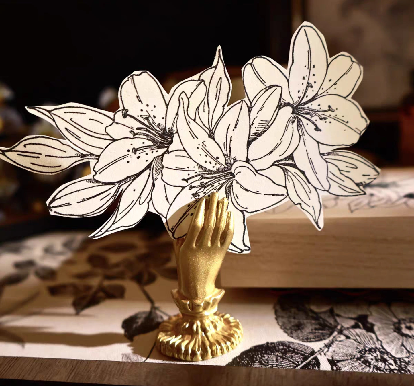 Vintage Lily Stamp - Large