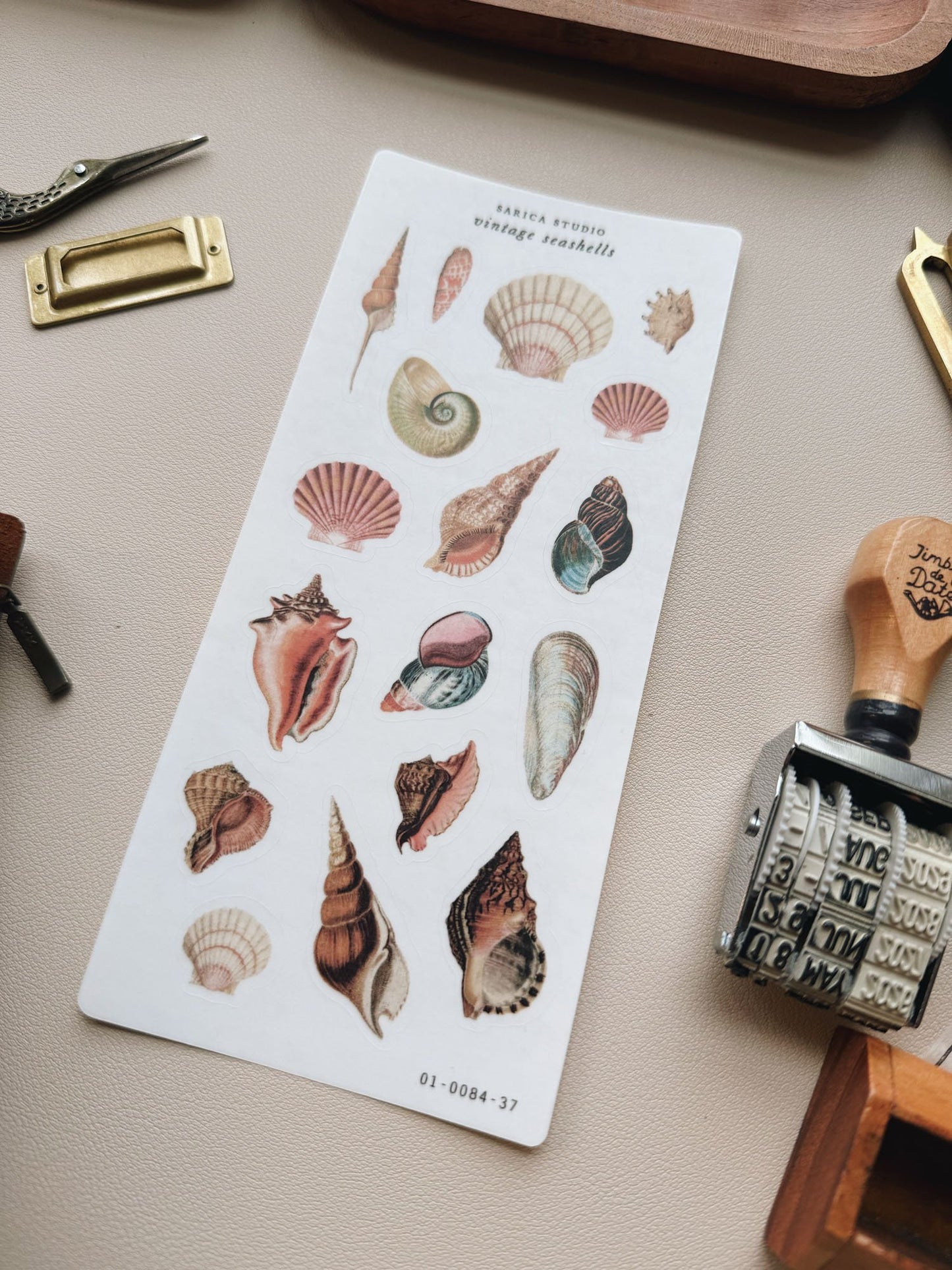 Vintage Seashells Stickers