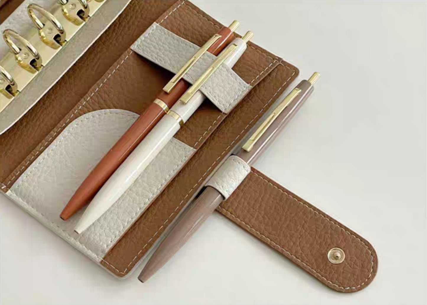 A7 / M6 Pocket Organiser - Green & Brown