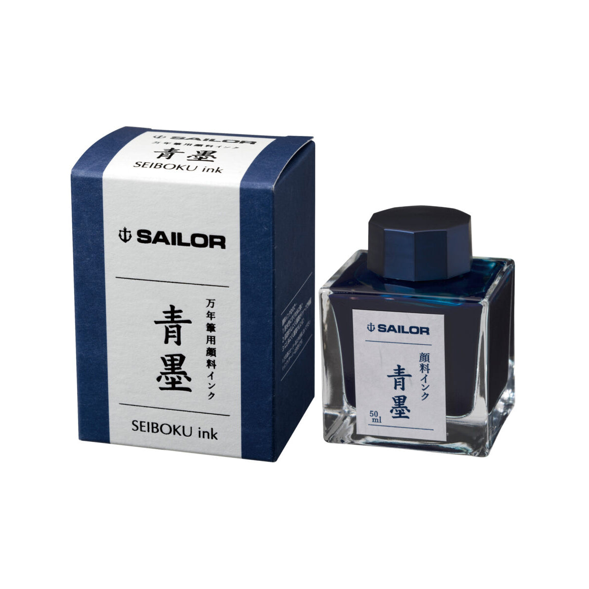 Sailor Seiboku ink bottle and packaging on a white background