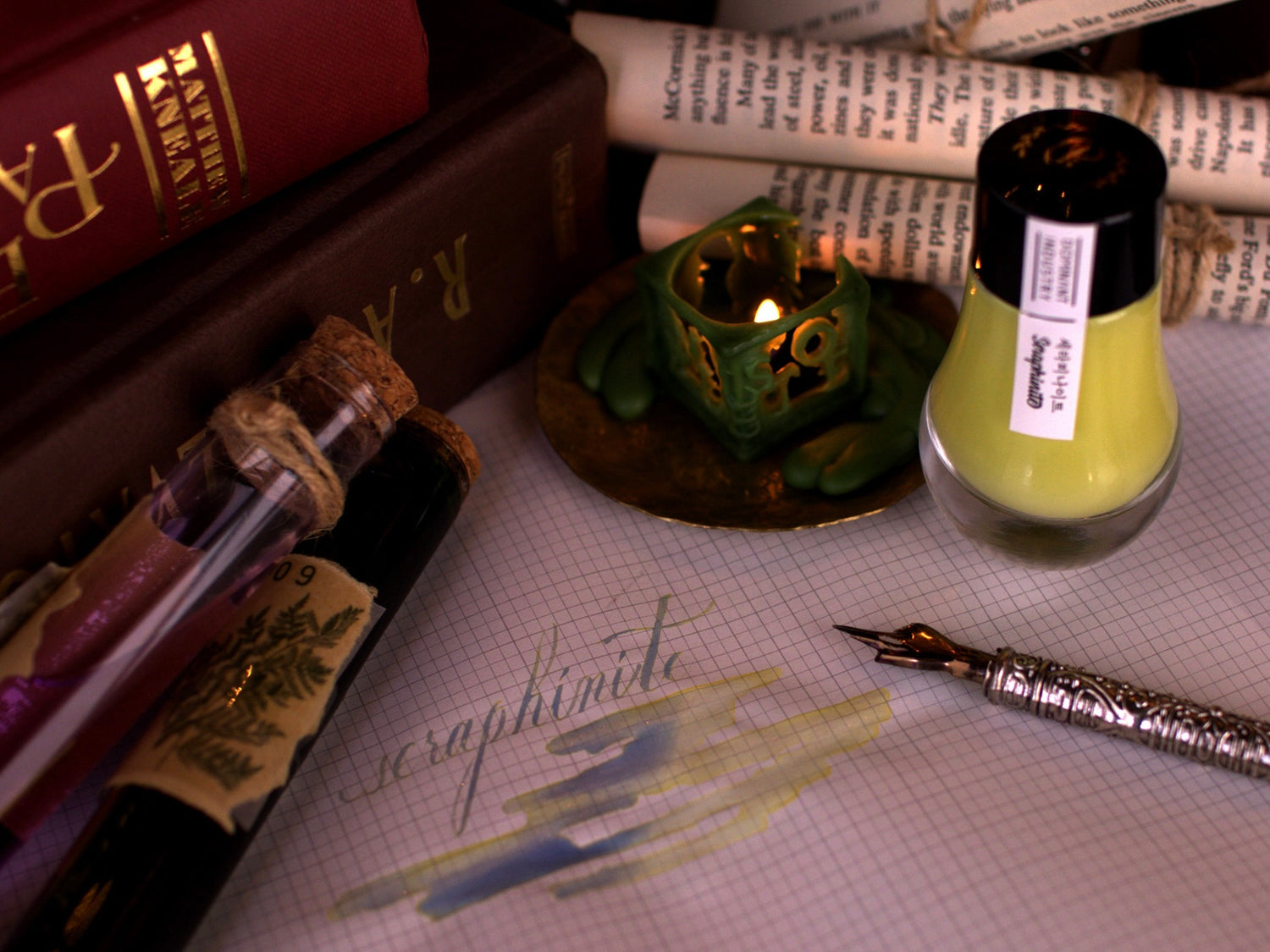 Dominant Industry Seraphinite UV reactive calligraphy ink
