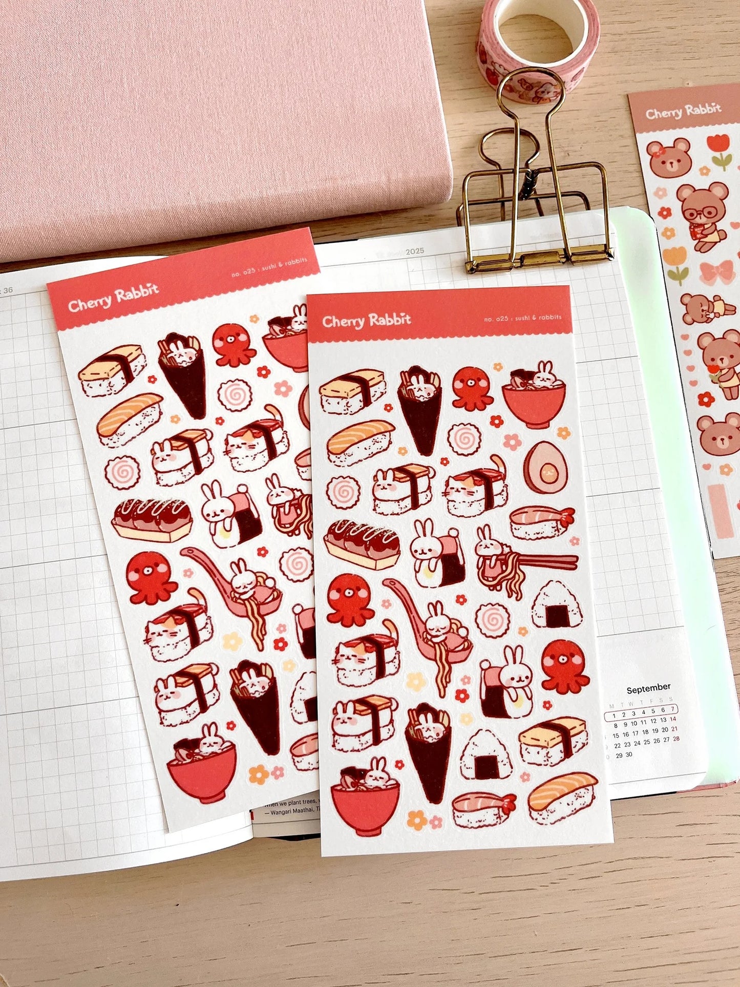 Rabbits & Sushi : Sticker Sheet