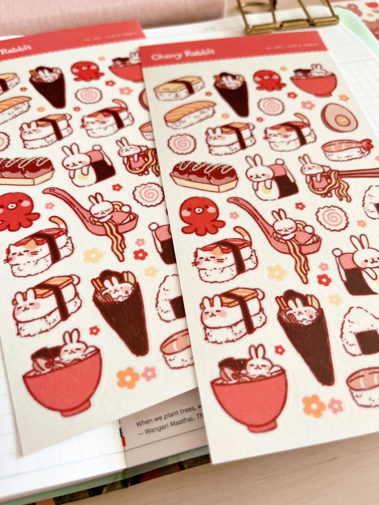 Rabbits & Sushi : Sticker Sheet