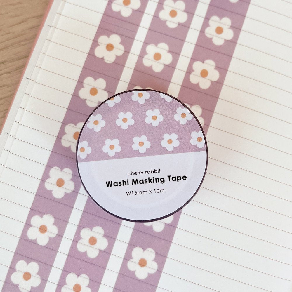 Pastel Lilac Daisy Washi Tape