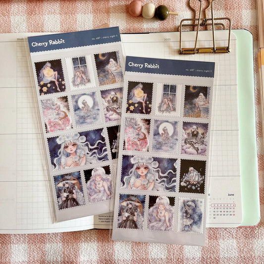 Starry Night II: Stamp Sticker Sheet