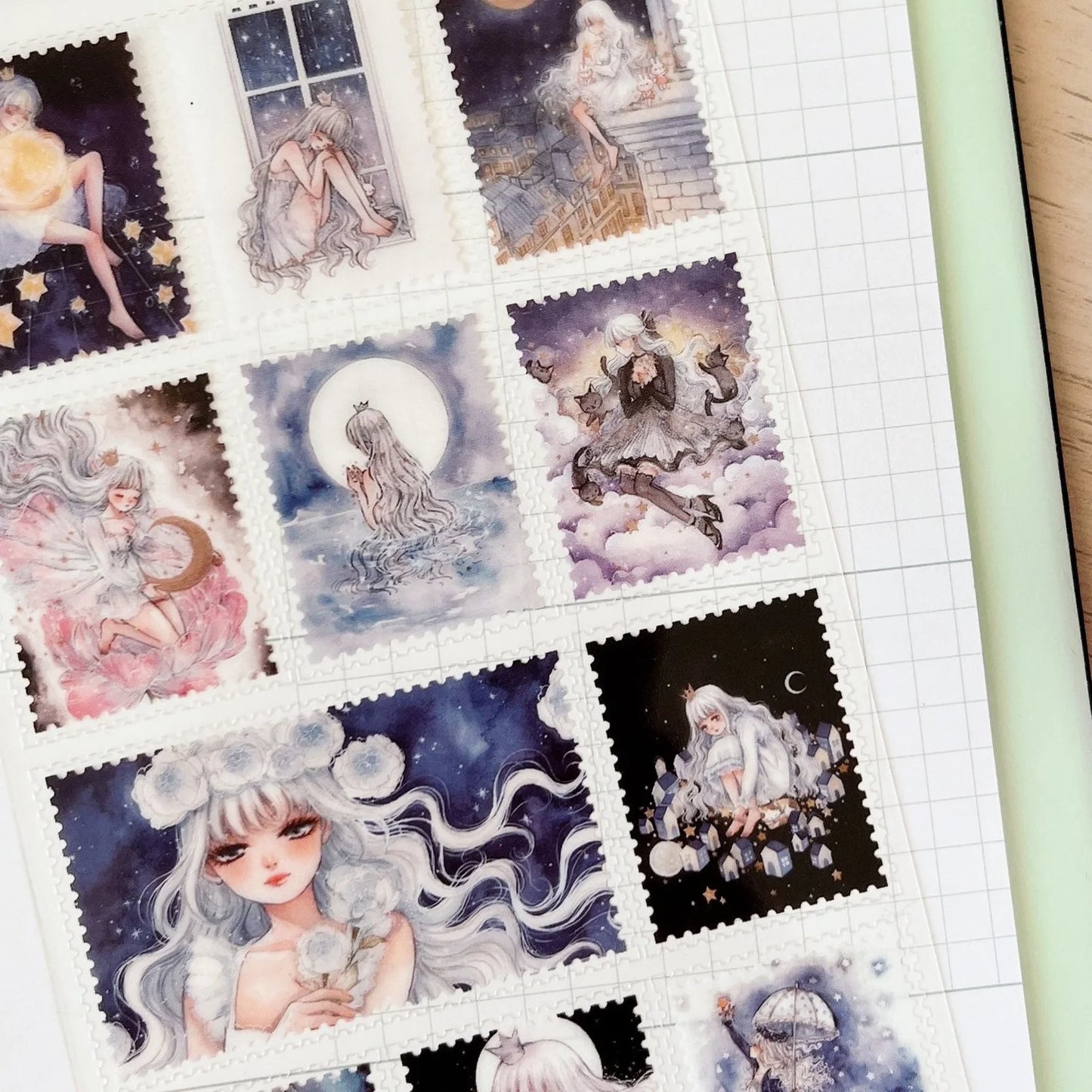 Starry Night II: Stamp Sticker Sheet