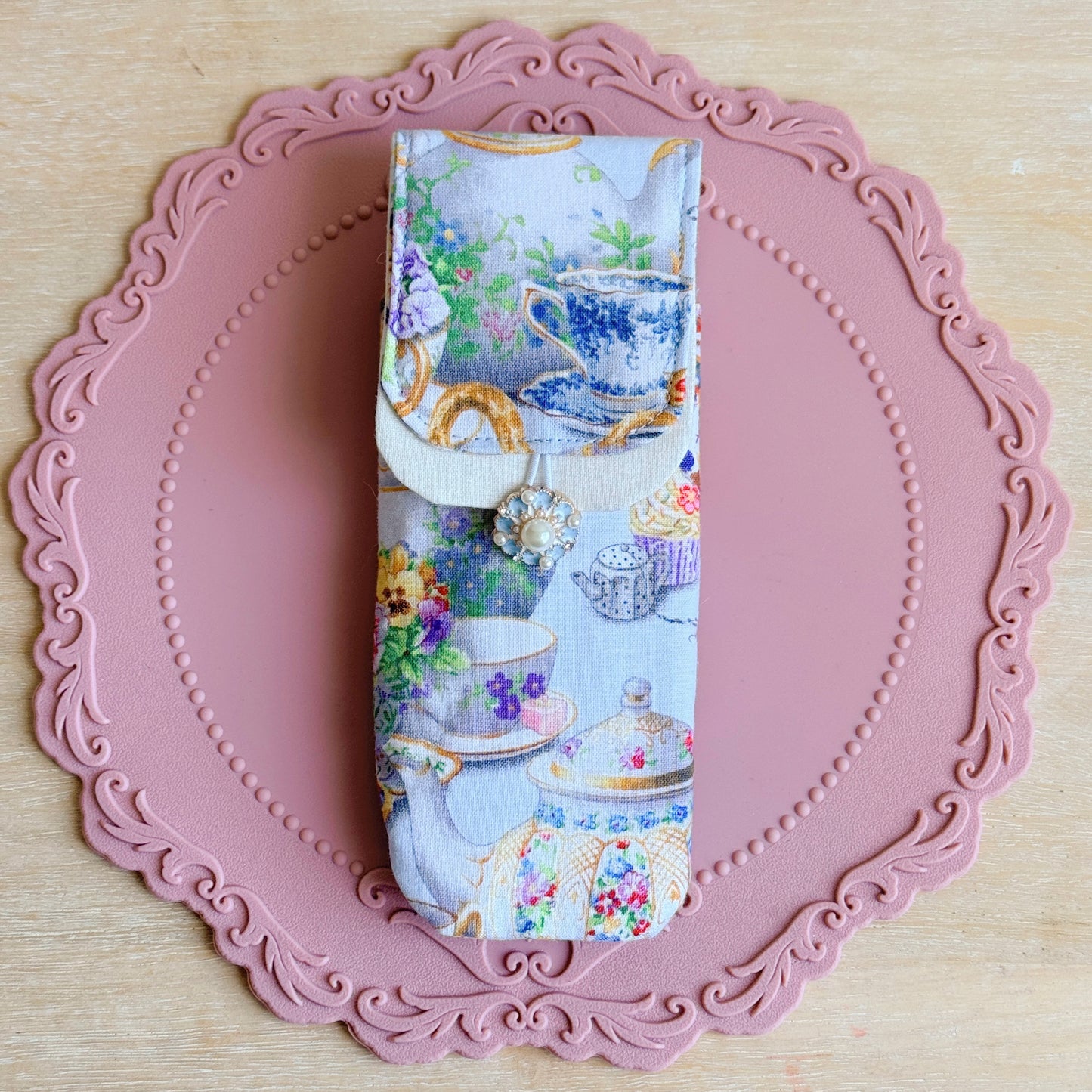 Handmade 3 Slot High Tea Pen Case