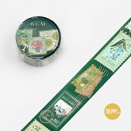 Post Office Foil-Stamped Washi Tape - Greenery