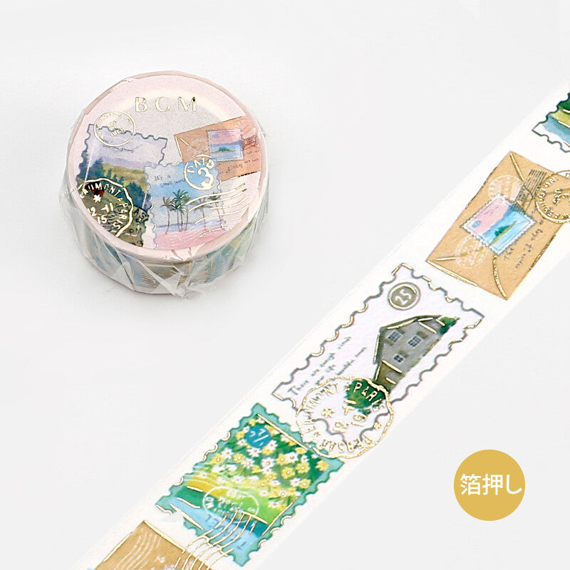 Post Office Foil-Stamped Washi Tape - Scenery