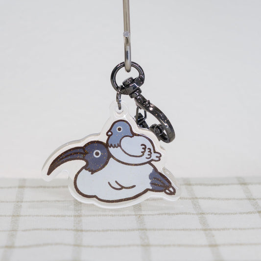 Bin Chicken with Pigeon Keychain