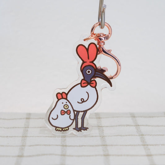 Bin Chicken with Chicken Keychain