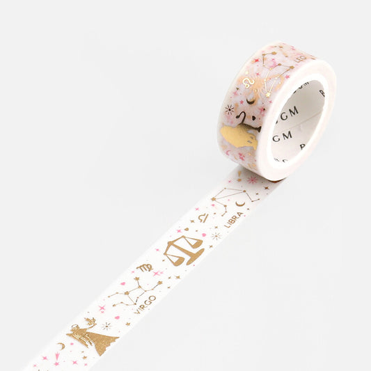 Zodiac Foil-Stamped Washi Tape - Leo, Virgo, Libra, Scorpio