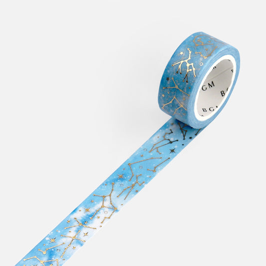 Stellar Constellation Foil-Stamped Washi Tape - Blue Sky