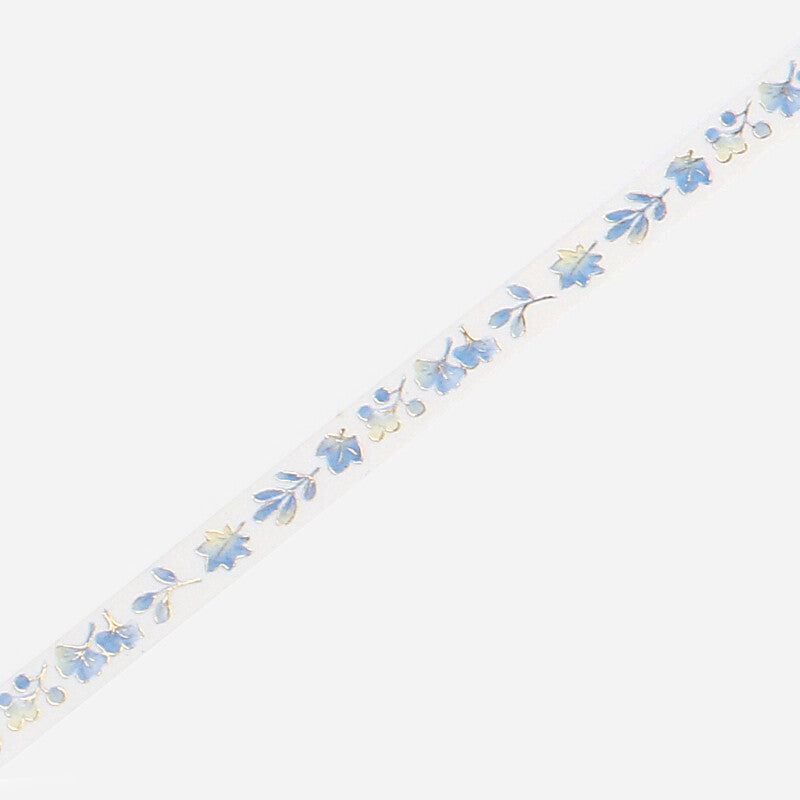 Life Foil Stamped Washi Tape - Blue Leaf