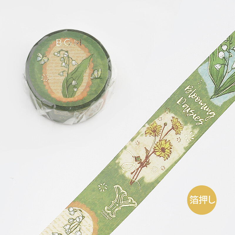 Romance In The Garden Washi Tape - Green