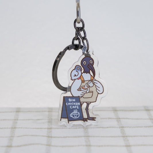 Bin Chicken Cafe Keychain