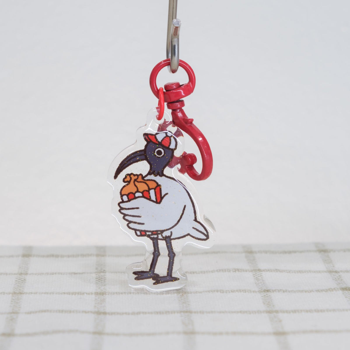 Bin Chicken Fast Food Worker Keychain