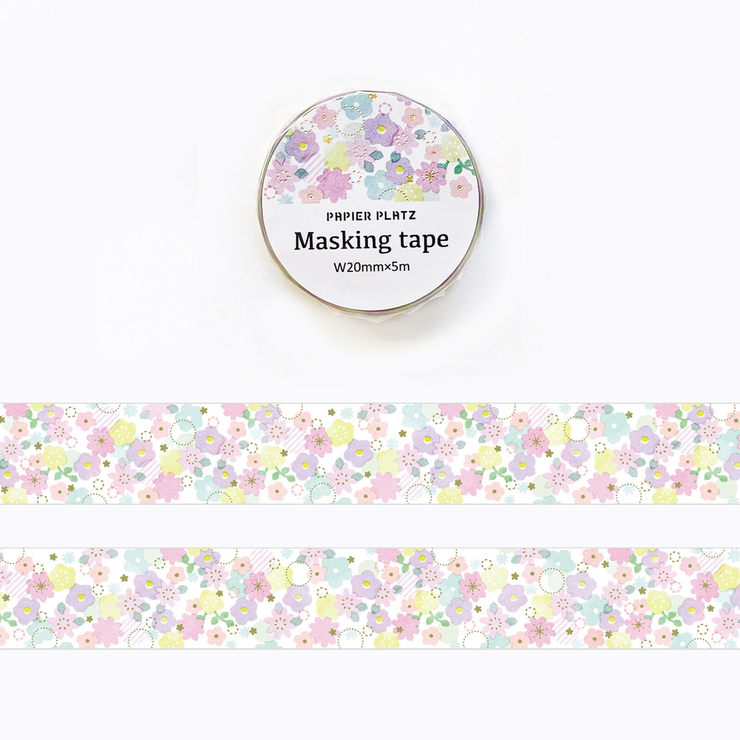 Papier Platz Gold Foil Washi Tape - Flower