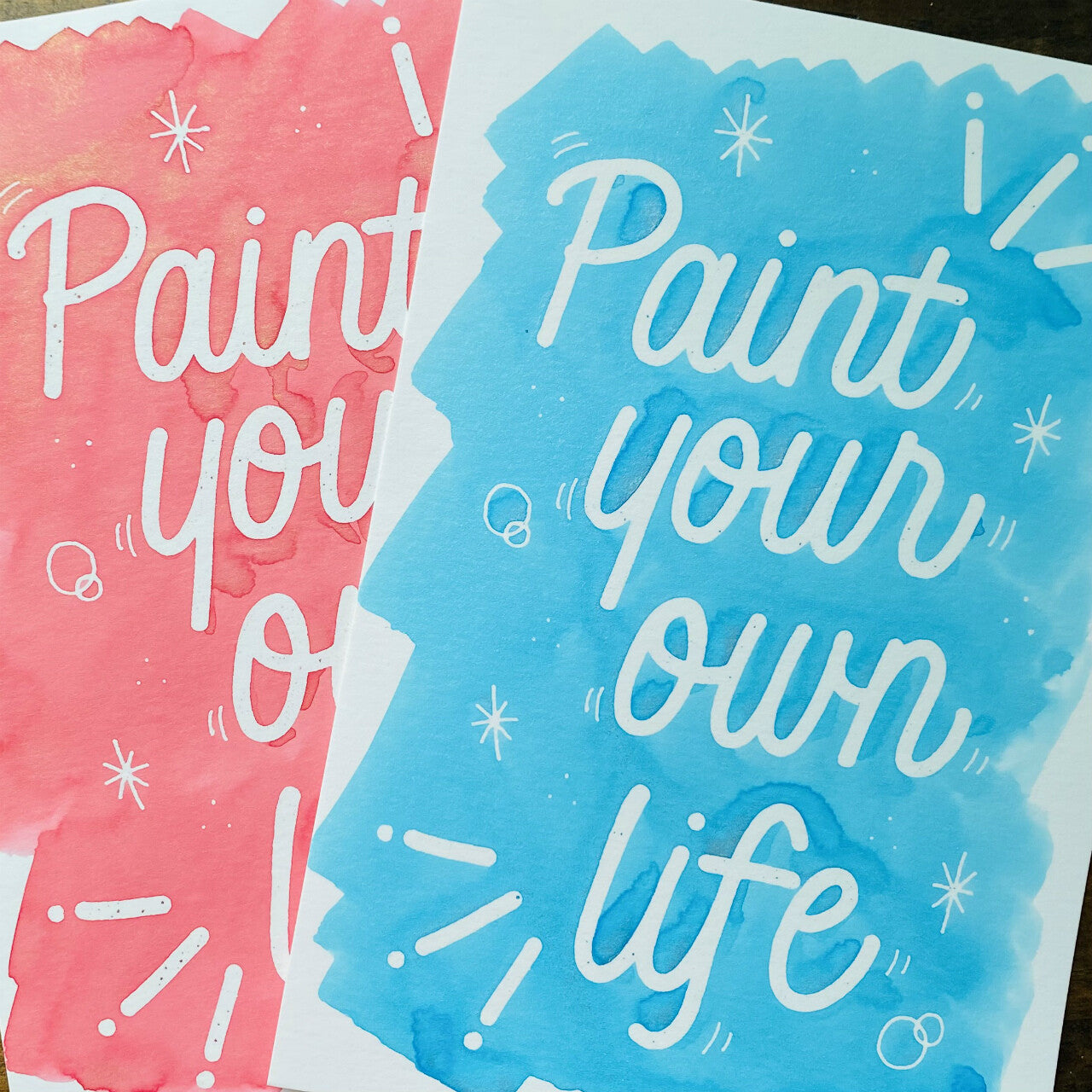 Paint Your Life Colouring Ink Postcards