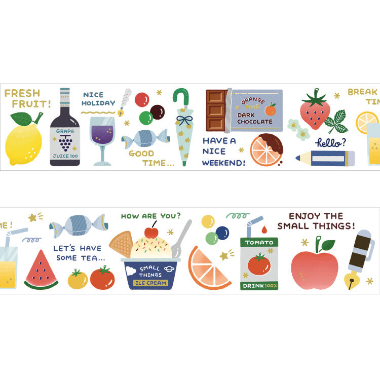 Papier Platz x Eric Hello Small Things! Gold Foil Washi Tape - Fruit