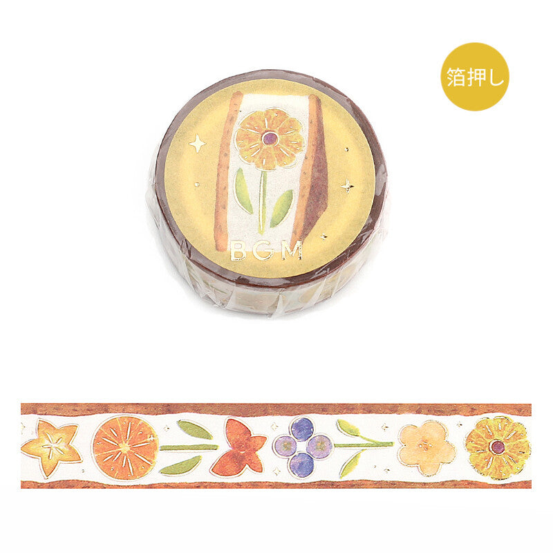 Fruit Sandwich Foil-Stamped Masking Tape - Flowers