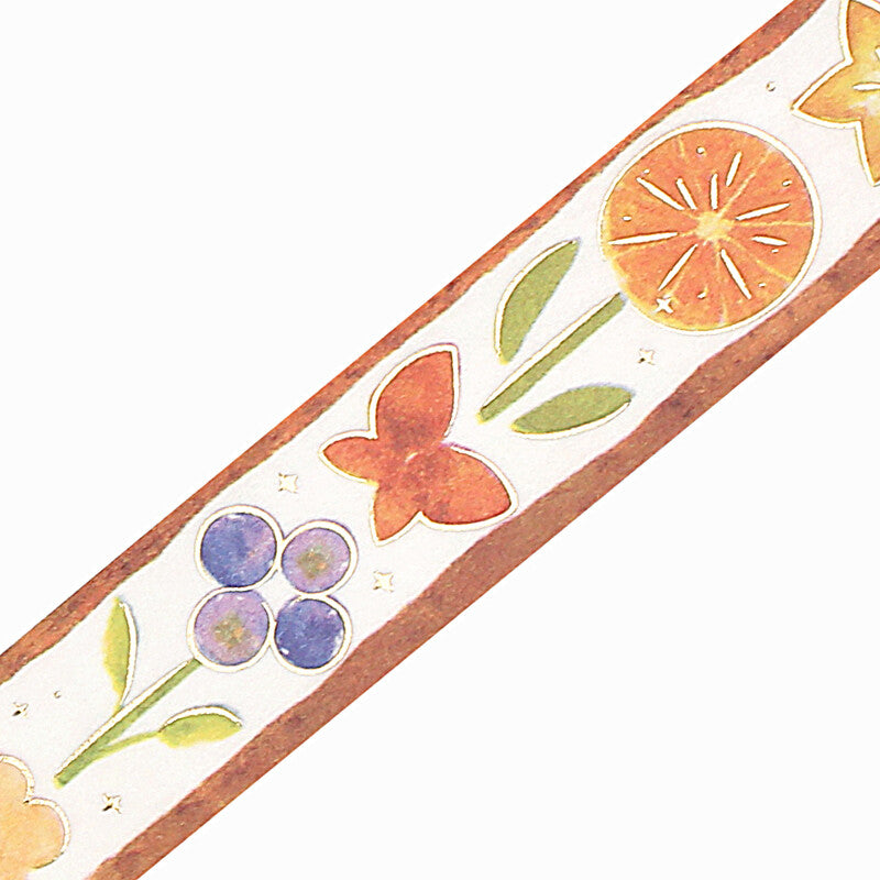 Fruit Sandwich Foil-Stamped Masking Tape - Flowers