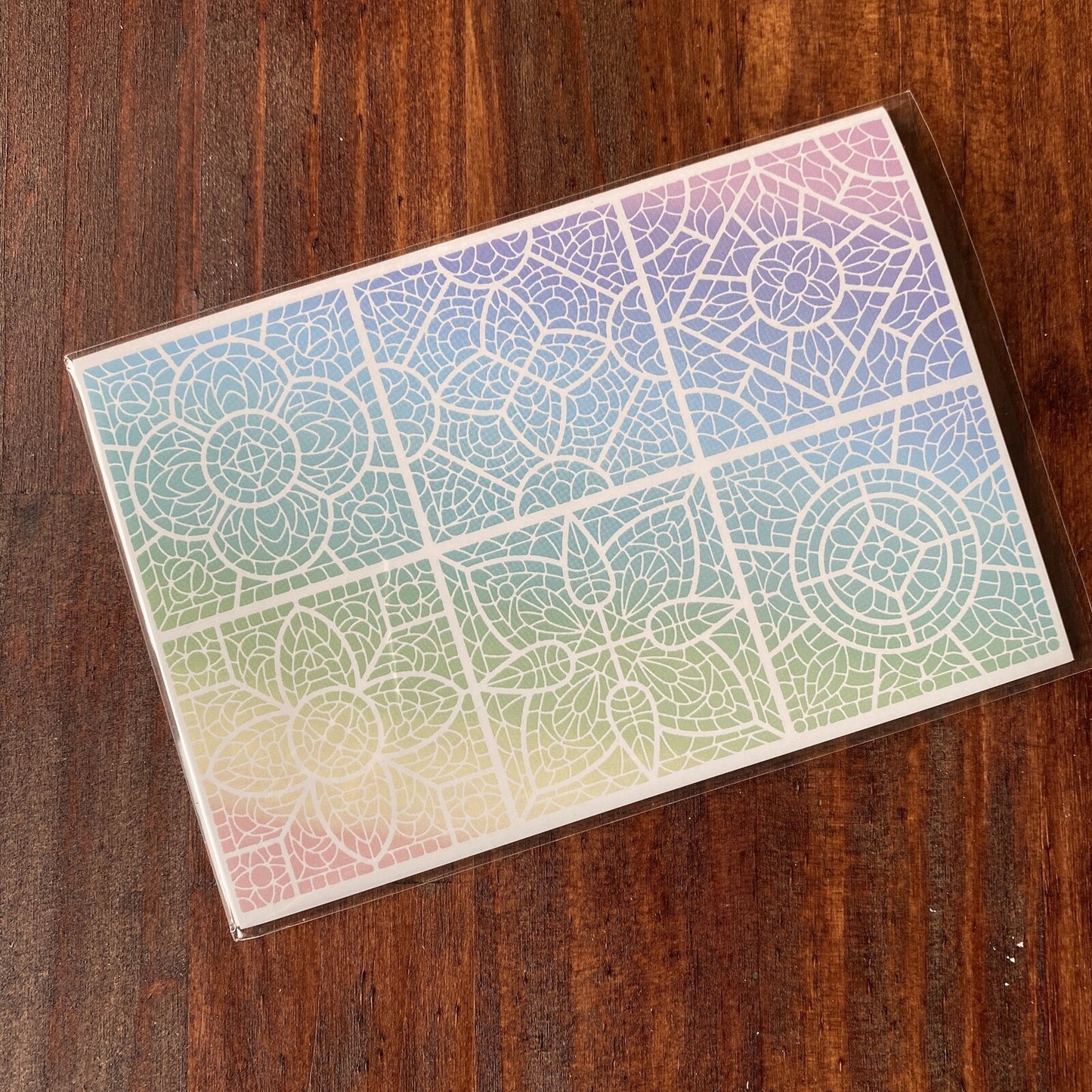 Stained Glass Colouring Ink Postcards