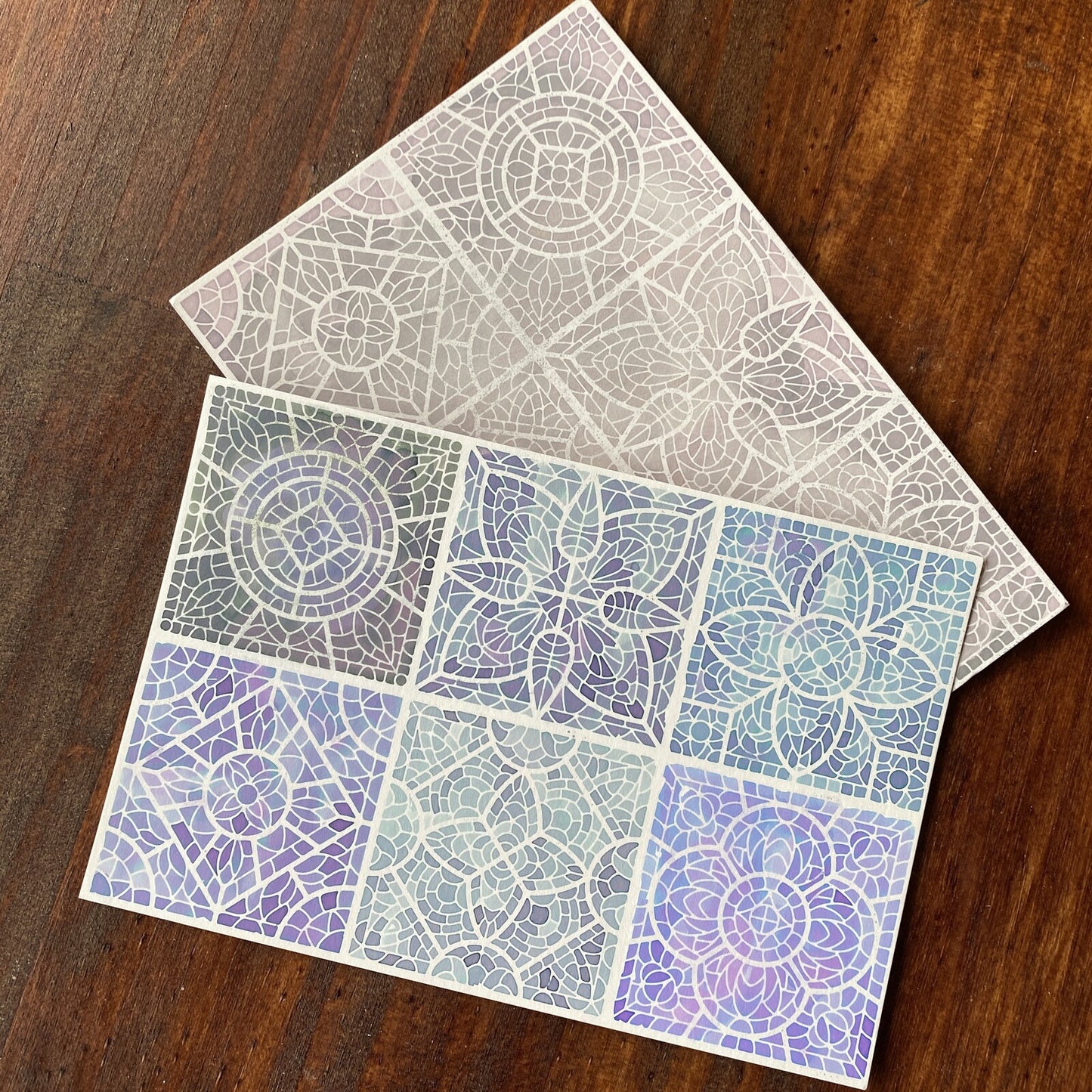 Stained Glass Colouring Ink Postcards