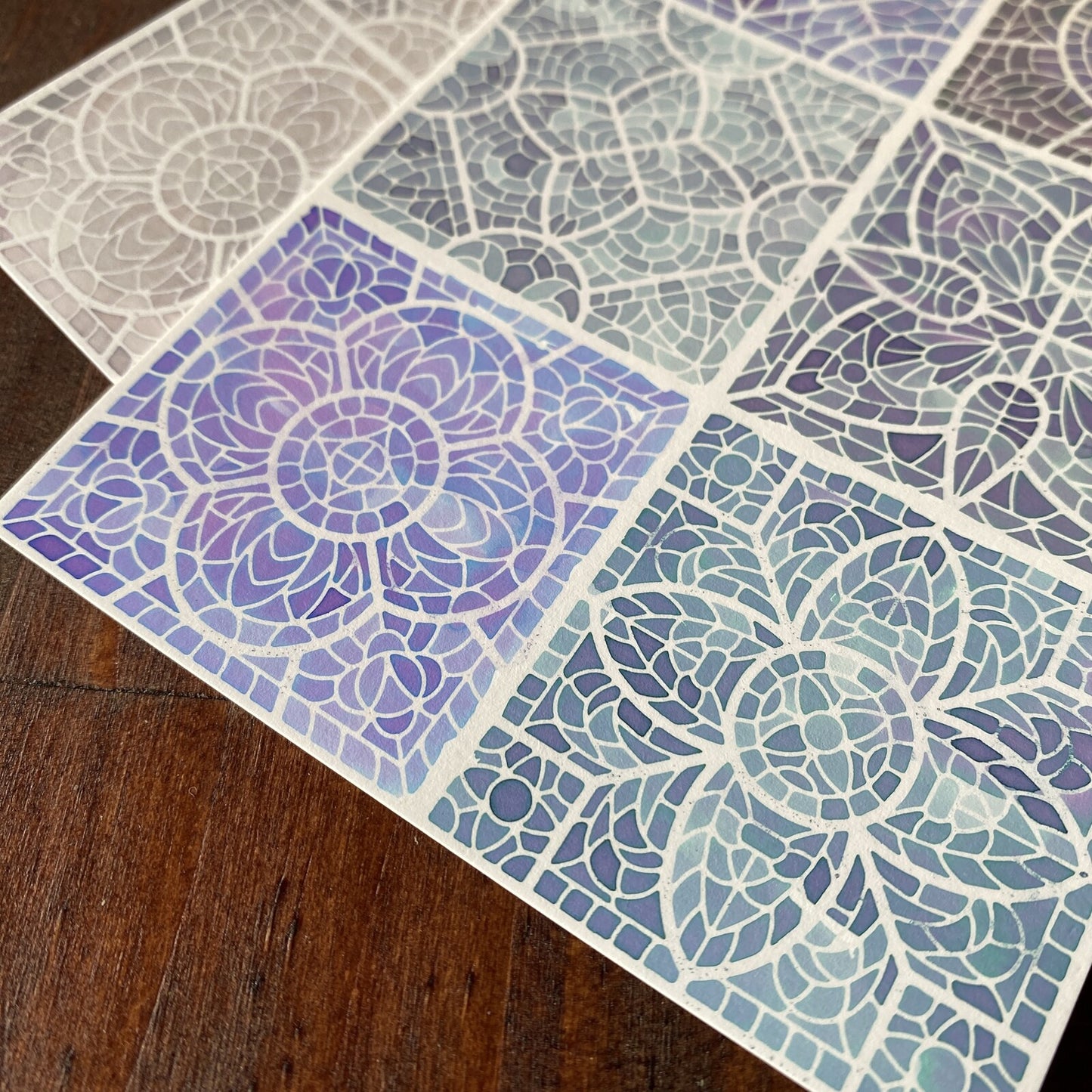 Stained Glass Colouring Ink Postcards