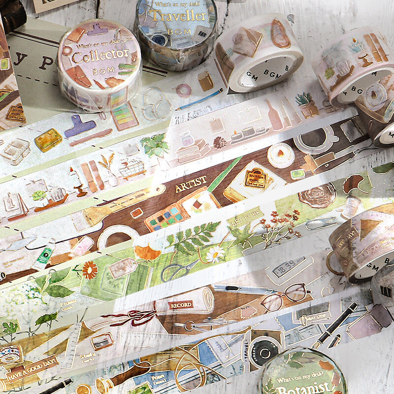 My Desk Foil-Stamped Washi Tape - Botanist