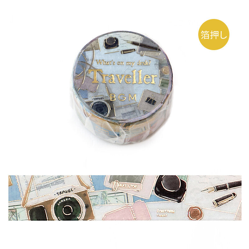 My Desk Foil-Stamped Washi Tape - Traveller