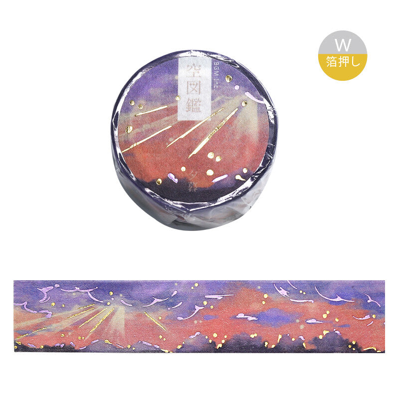 Sky Picture Book Foil-Stamped Masking Tape - Evening Dusk