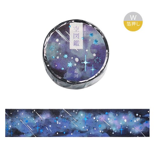 Sky Picture Book Foil-Stamped Masking Tape - Galaxy