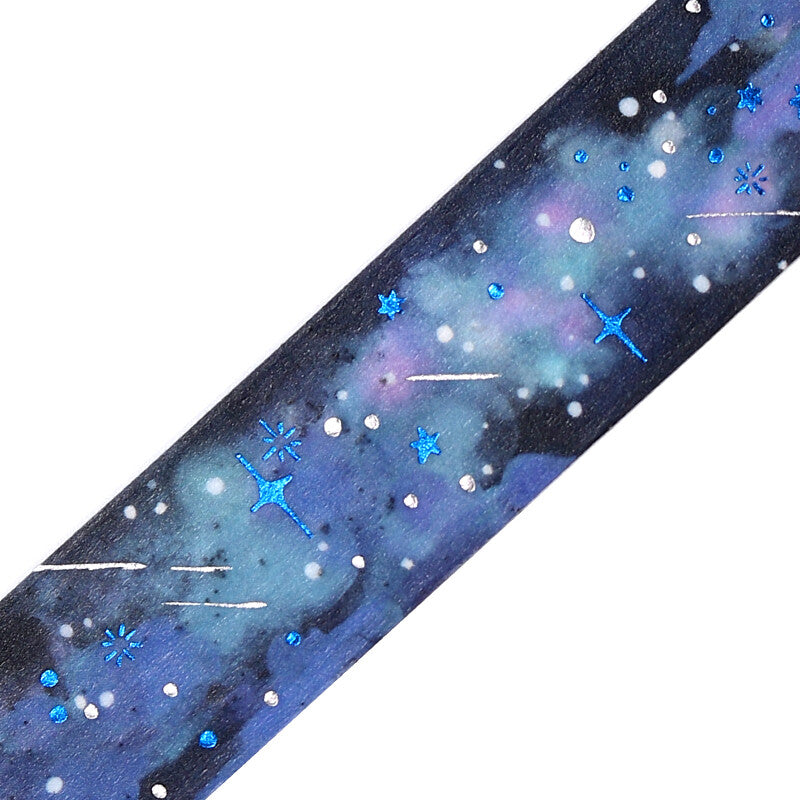 Sky Picture Book Foil-Stamped Masking Tape - Galaxy