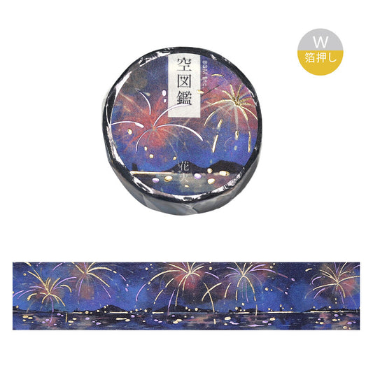 Sky Picture Book Foil-Stamped Masking Tape - Fireworks