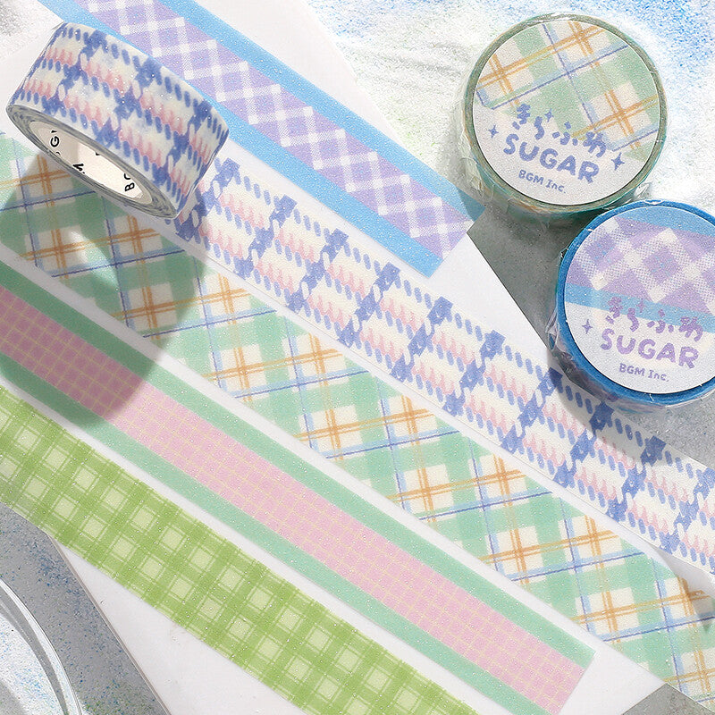 Kirafuwa Sugar Masking Tape - Check Mint Latte