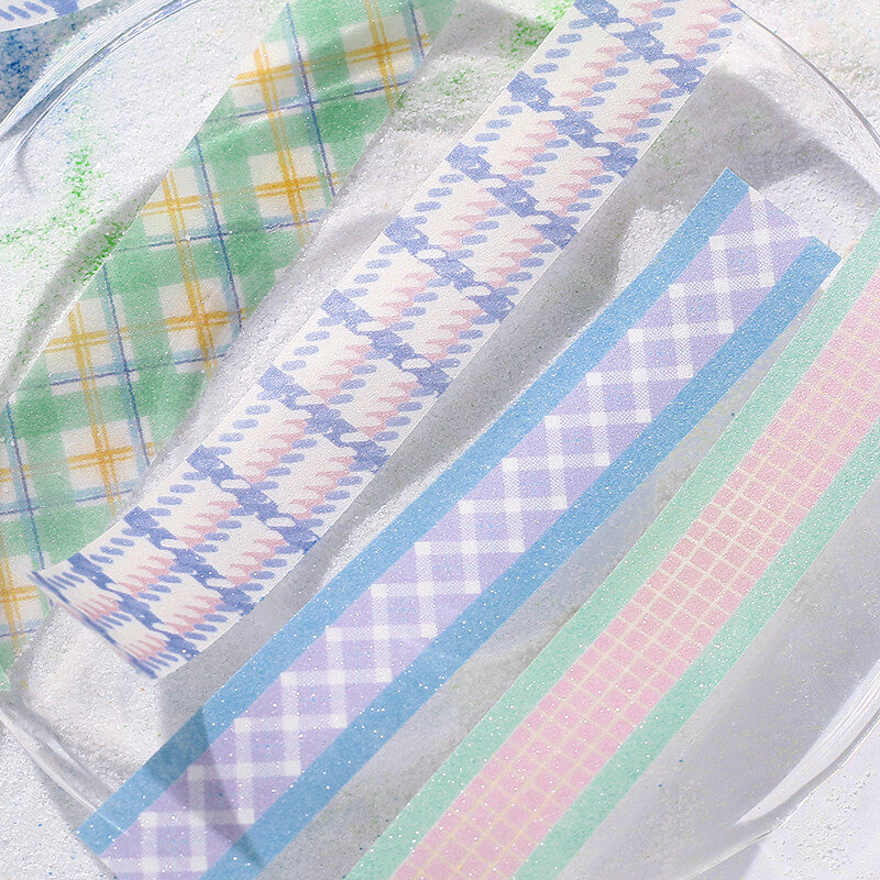 Kirafuwa Sugar Masking Tape - Check Mint Latte