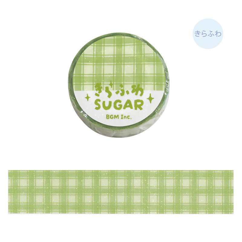 Kirafuwa Sugar Masking Tape - Check Green Tea