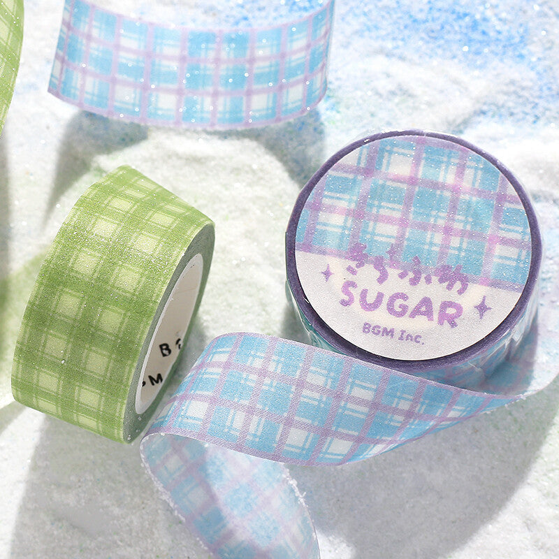 Kirafuwa Sugar Masking Tape - Check Green Tea