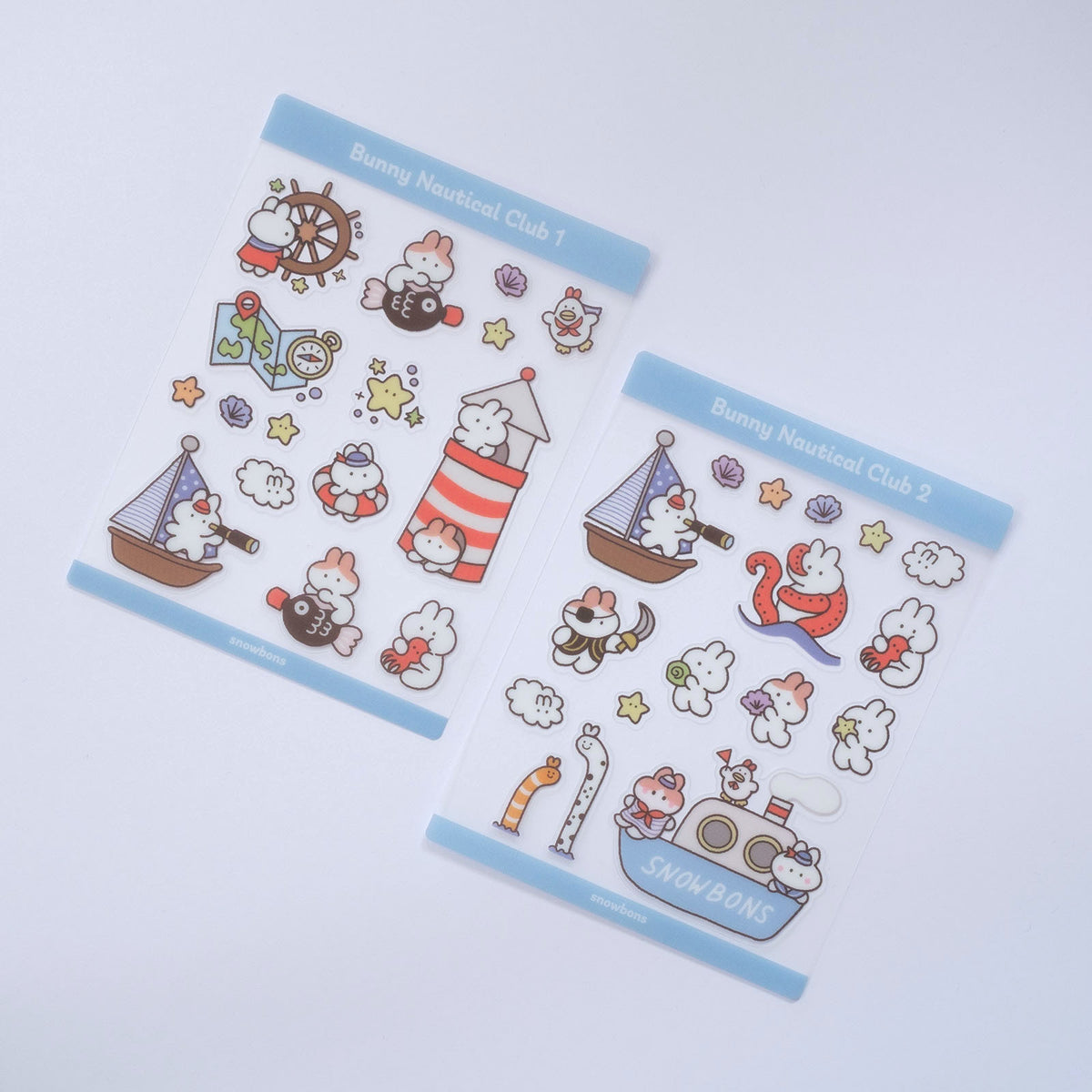 Bunny Nautical Club Sticker Sheet (Set of 2)