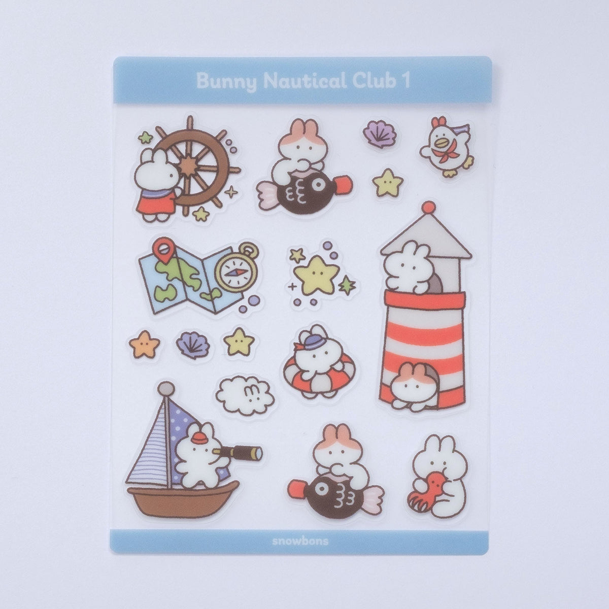 Bunny Nautical Club Sticker Sheet (Set of 2)