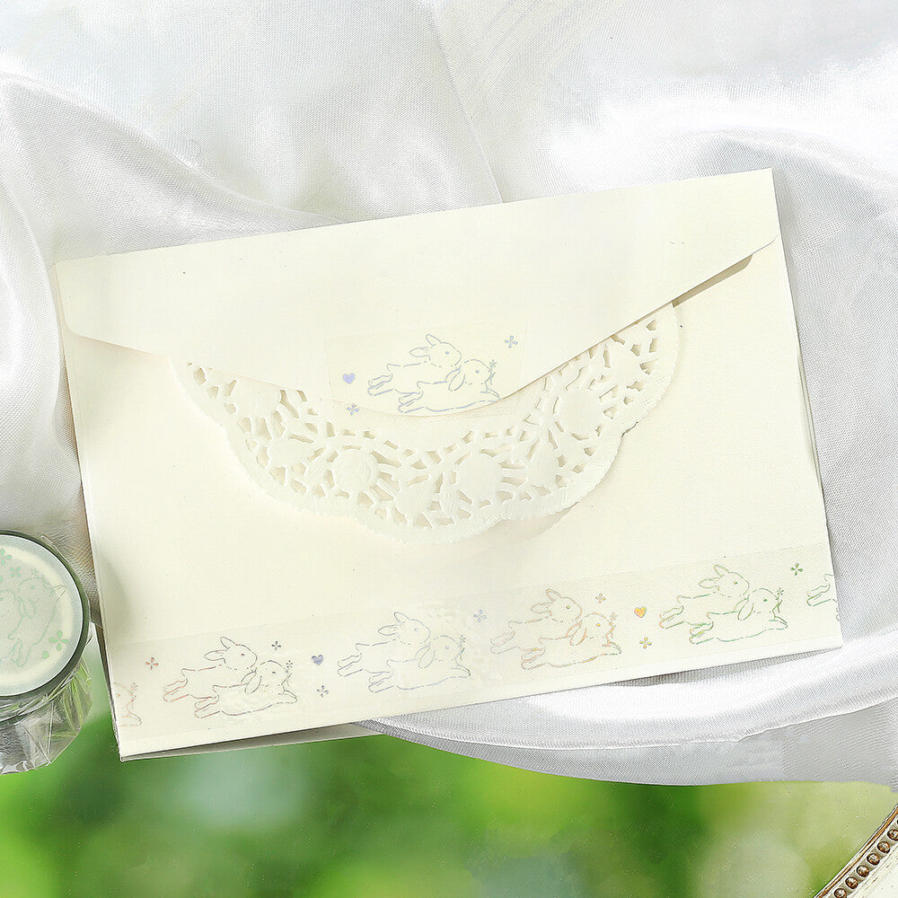 Bunny - Holographic Foil Stamped Clear Tape