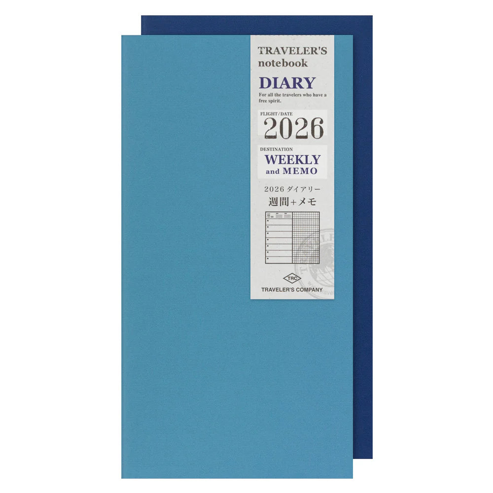 2026 Traveler's Notebook Diary Refill Weekly & Memo - Regular Size