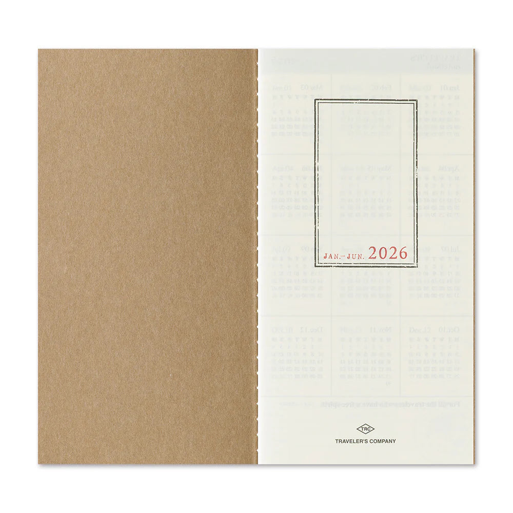 2026 Traveler's Notebook Diary Refill Monthly - Regular Size