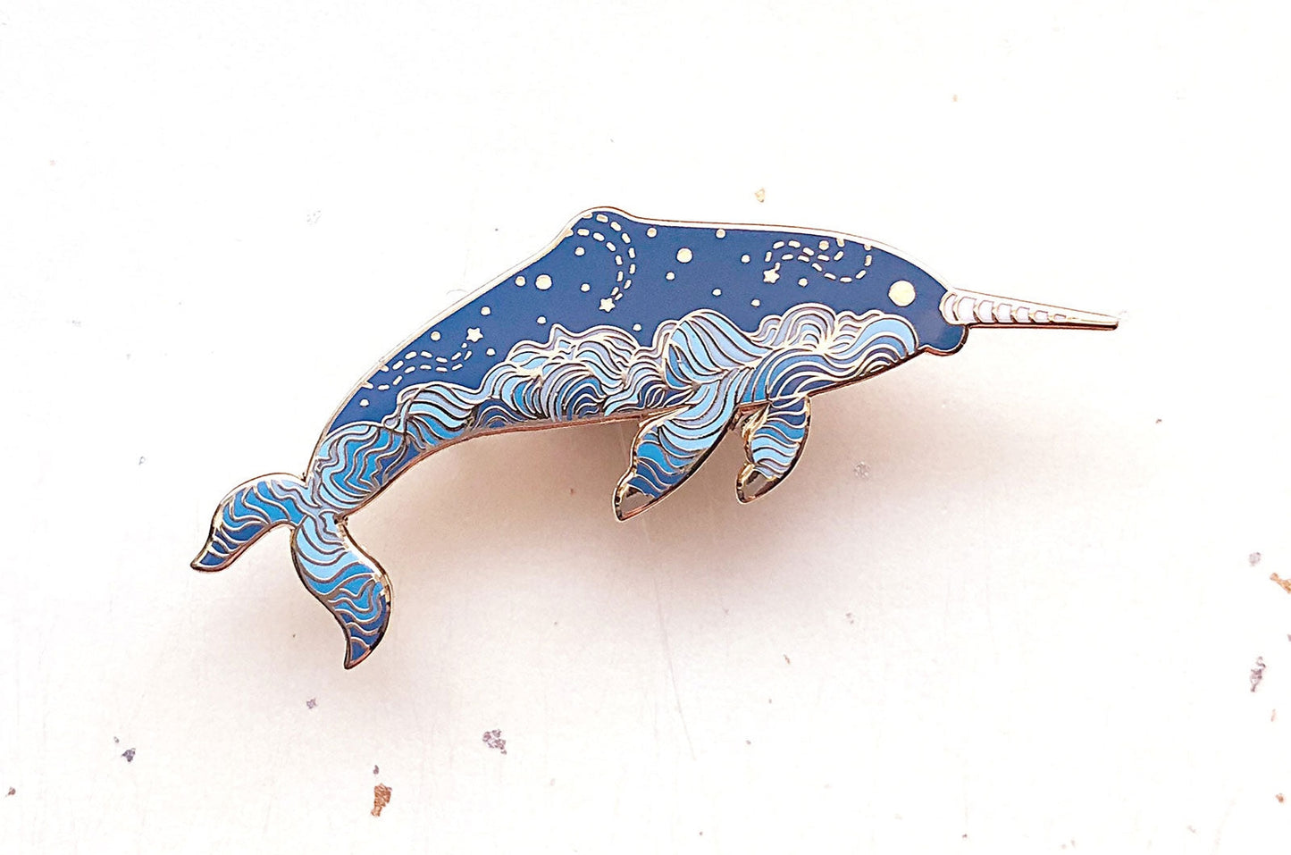 Sky Farer Cloudy Narwhal Enamel Pin