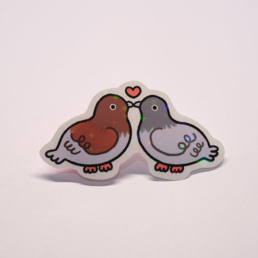 Pigeon Kissing Vinyl Sticker