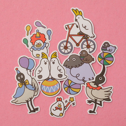 Circus Birds Vinyl Sticker Pack
